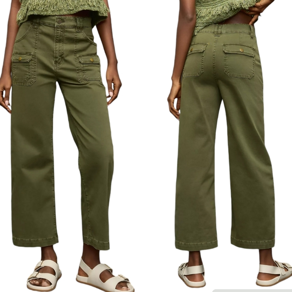 Frame Utility Pocket Straight Leg Ankle Pants
